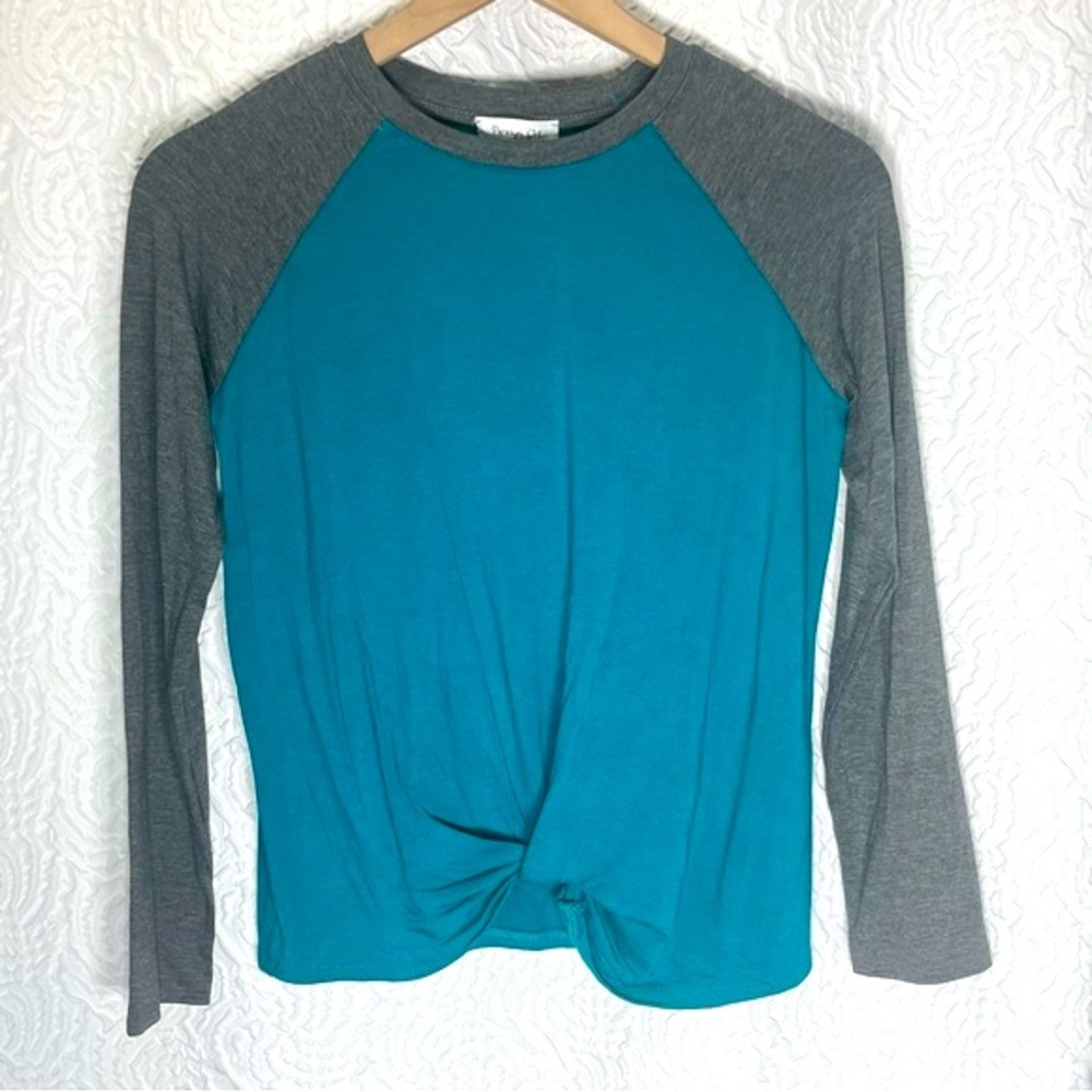 PERSAYA GIRL NWT Raglan Front Tie 3/4 Long Sleeve Tee